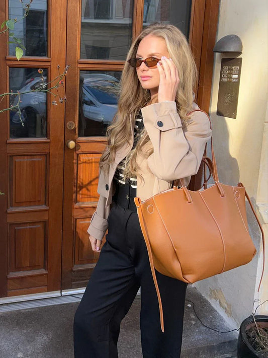 ELARA PARIS™ | Sac cabas Ella en cuir véritable – Élégance & praticité quotidienne