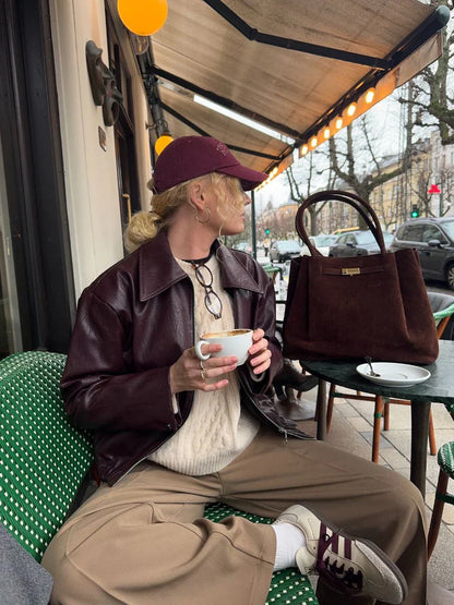 ELARA PARIS™ | Veste Emmy en PU – Intemporelle & Allure Moderne