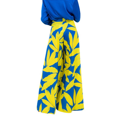 ELARA PARIS™ | Ensemble Tropical Électrique – Contraste Bleu Audacieux & Jaune Vibrant
