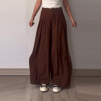 ELARA PARIS™ | Pantalon Large en Lin – Taille Haute & Élégance Fluide