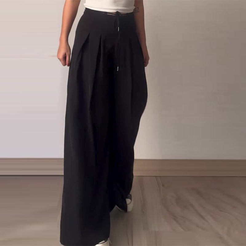 ELARA PARIS™ | Pantalon Large en Lin – Taille Haute & Élégance Fluide