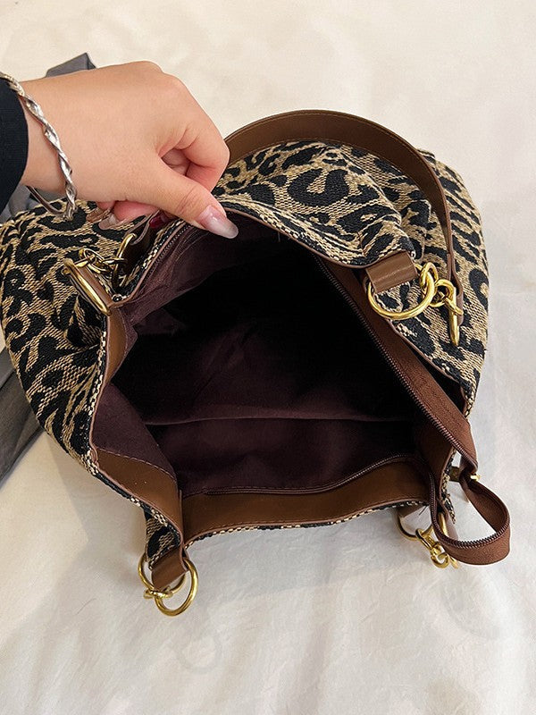 ELARA PARIS™ | Sac épaule imprimé léopard – Audace chic & élégance moderne