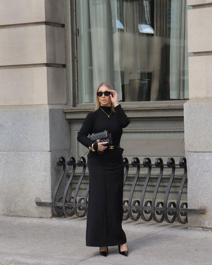 ELARA PARIS™ | Jupe Midi Drapée – Élégance Fluide & Confort Moderne